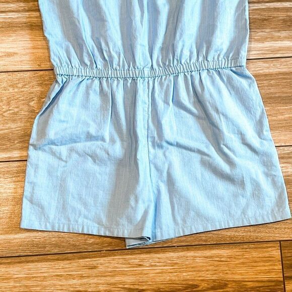 Vineyard Vines Embroidered Chambray Romper with Flutter Sleeves - Picture 3 of 5